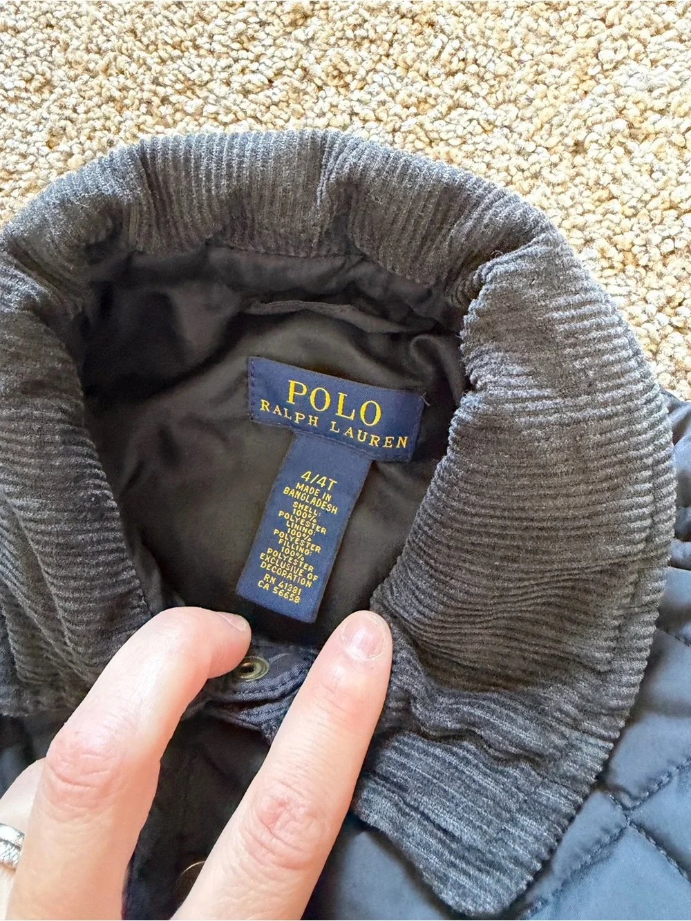 POLO RALPH LAUREN Navy Blue Quilted Jacket